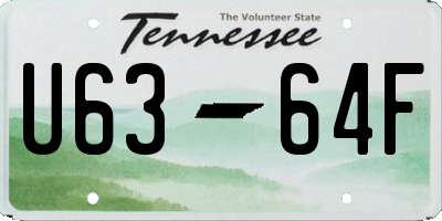 TN license plate U6364F
