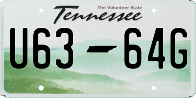 TN license plate U6364G
