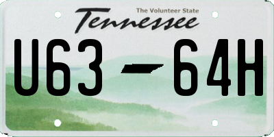 TN license plate U6364H