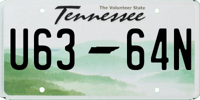 TN license plate U6364N