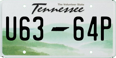 TN license plate U6364P
