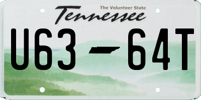 TN license plate U6364T