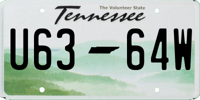 TN license plate U6364W