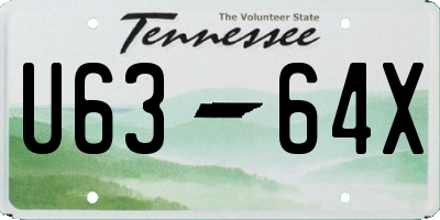 TN license plate U6364X