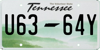 TN license plate U6364Y