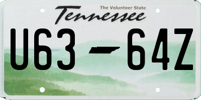 TN license plate U6364Z