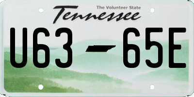 TN license plate U6365E