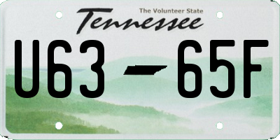 TN license plate U6365F