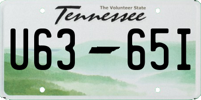 TN license plate U6365I