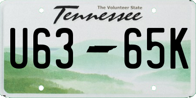 TN license plate U6365K