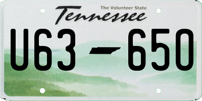 TN license plate U6365O