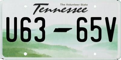 TN license plate U6365V