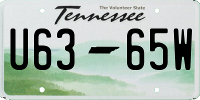 TN license plate U6365W