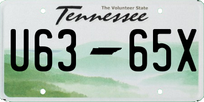 TN license plate U6365X