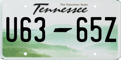 TN license plate U6365Z