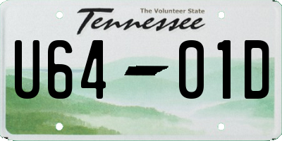 TN license plate U6401D