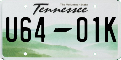 TN license plate U6401K
