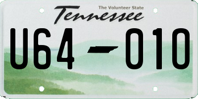 TN license plate U6401O