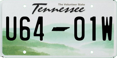 TN license plate U6401W