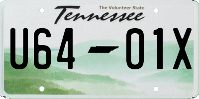 TN license plate U6401X