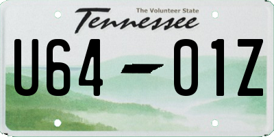 TN license plate U6401Z