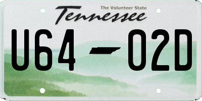 TN license plate U6402D
