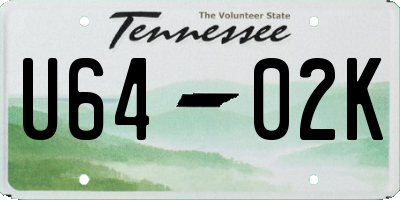 TN license plate U6402K