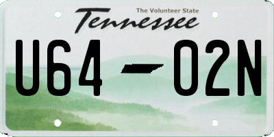 TN license plate U6402N