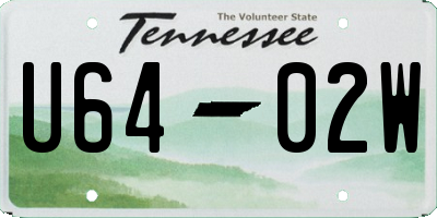 TN license plate U6402W