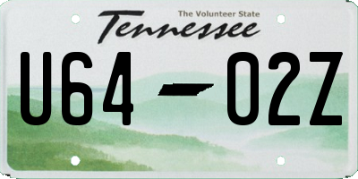 TN license plate U6402Z