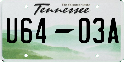 TN license plate U6403A