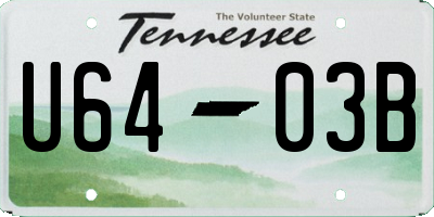 TN license plate U6403B