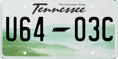TN license plate U6403C