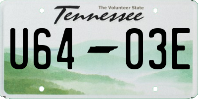 TN license plate U6403E