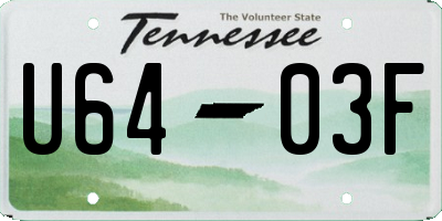 TN license plate U6403F
