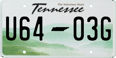 TN license plate U6403G