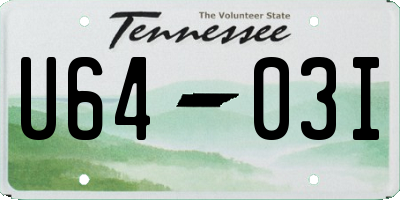 TN license plate U6403I