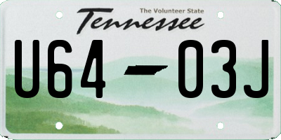 TN license plate U6403J