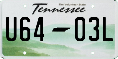 TN license plate U6403L