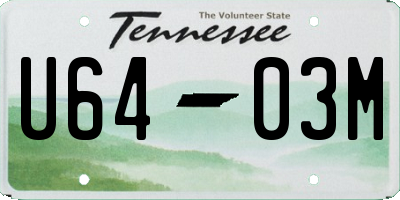 TN license plate U6403M