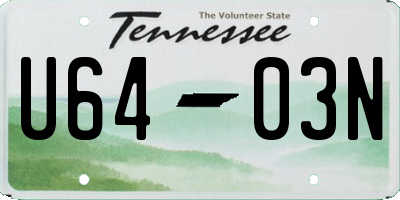 TN license plate U6403N