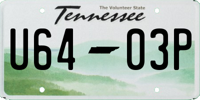 TN license plate U6403P