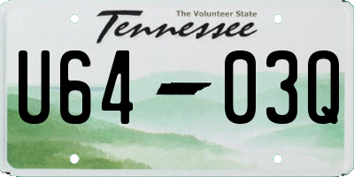 TN license plate U6403Q