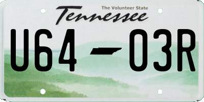 TN license plate U6403R