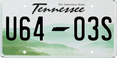 TN license plate U6403S