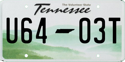 TN license plate U6403T