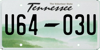 TN license plate U6403U