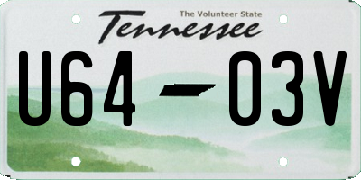 TN license plate U6403V