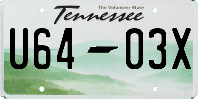 TN license plate U6403X