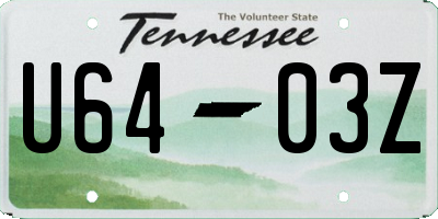 TN license plate U6403Z